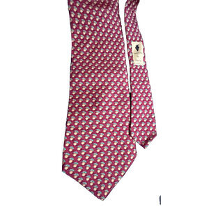 Vineyard Vines Silk Neck Tie Georgia Peach Print Pattern 60x3.75 Red USA MADE